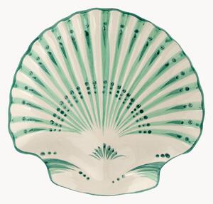 Piatto da portata dipinto a mano Shell Verde
