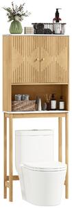 HOMCOM Mobile sopra WC con doppio armadio e ripiani, 66 x 25 x 168 cm, Legno | Aosom Italy
