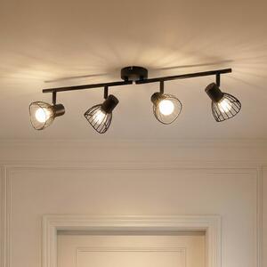 Plafoniera soffitto Piena Lindby, dimmerabile, Nero, Soggiorno / Sala da pranzo, Metallo, Moderno, Plafoniera