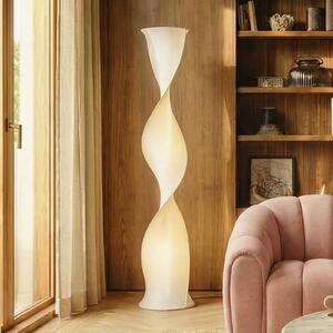 Lampada da terra a LED Novelle Lucande, dimmerabile, Bianco / Opale, Soggiorno / Sala da pranzo, Plastica, Design, Lampada LED da terra