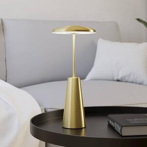 EGLO Lampada a LED ricaricabile Piccola, color ottone, altezza 28 cm, IP54 dimmerabile, Ottone / Oro, Soggiorno / Sala da pranzo, Metallo, Moderno