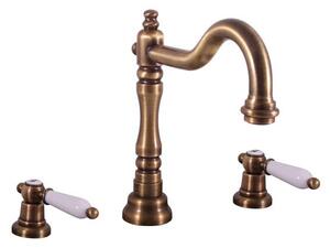 Copia di MORAVA Miscelatore per lavabo a 3 fori con scarico a scomparsa in cromo o cromo-oro RAV SLEZAK