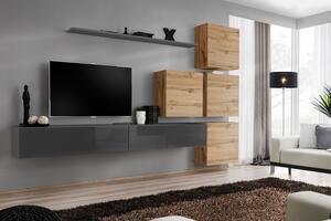 Mobile soggiorno RIONATA 9 - grafite / rovere wotan
