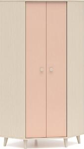 FURNLUX Armadio per bambini Mevel Rosa e Beige 80cm / Colore principale: Rosa / Dimensioni: 80 x 190 x 80 cm