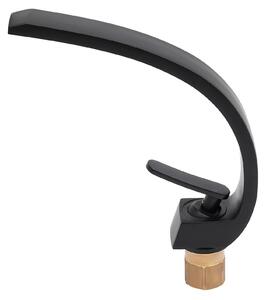Rubinetto da cucina/lavello - Miscelatore monocomando - Bocca orientabile a 360° - Montaggio su piano di lavoro - Ottone - Cartuccia in Vetroceramica - Nero