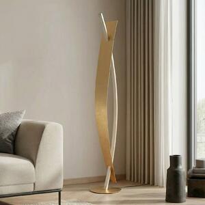 Lampada da terra a LED Marija Lucande, dimmerabile, Ottone / Oro, Soggiorno / Sala da pranzo, Metallo, Moderno, Lampada LED da terra