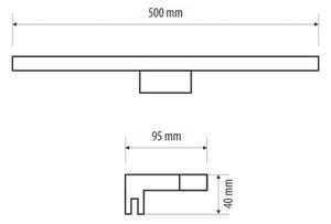 Illuminazione a LED per specchi da bagno MIRROR LED/7W/230V 50 cm IP44 nero