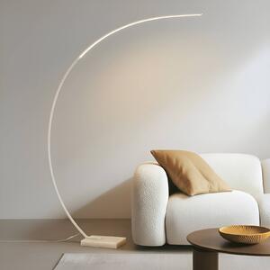 Lampada ad arco Kendra Lindby, dimmerabile, Bianco / Opale, Soggiorno / Sala da pranzo, Metallo, Moderno, Lampada da terra