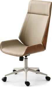 Sedia girevole AURY - noce / beige scuro / grigio