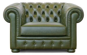 Poltrona Chesterfield Pelle Fiore Premium - Design Iconico