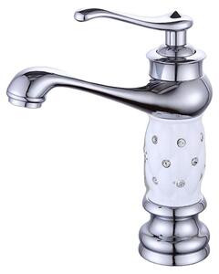 Rubinetto per lavabo, materiale in rame, altezza del beccuccio 15 cm, montaggio a vista, temperatura regolabile, valvola con nucleo in Vetroceramica
