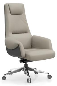Sedia direzionale in grigio, regolabile in altezza, comoda ed elegante