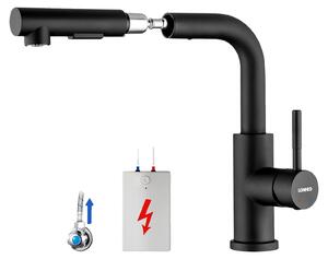 Miscelatore da cucina, design estraibile, due modalità di flusso, colore nero, attacco G3/8