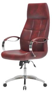 Moderna sedia da ufficio rossa Poltrona di design in pelle Lussuosa poltrona girevole