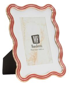 Cornice rossa/dorata in metallo/in vetro verticale con sostegno 17,5x22,5 cm Elizabeth – Mauro Ferretti