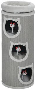PawHut Torre tiragraffi per gatti, a 4 livelli con letto lavabile, 3 tane, gioco sospeso, 96 cm, Grigio | Aosom Italy