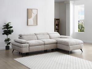 Divano letto in Tessuto testurizzato Beige - Angolo a destra - SURDELI
