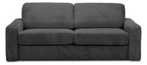 Divano grigio scuro allungabile con rivestimento in velluto a coste 195 cm Nona – Makamii