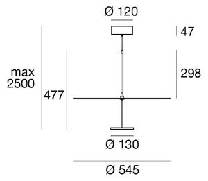 Linea Light Lampada LED a sospensione Stilo_P, bianca, Ø 55 cm, IP40 dimmerabile, Bianco / Opale, Soggiorno / Sala da pranzo, Alluminio, Moderno