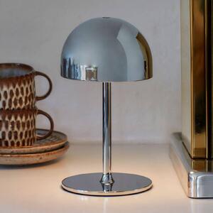 Sirius Lampada da tavolo LED ricaricabile Tim, color cromo, altezza 22 cm, IP54 Tim, Soggiorno / Sala da pranzo, Metallo, Moderno