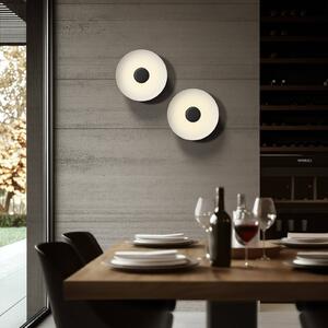 Linea Light Plafoniera a LED Basin_P, dimmerabile, Nero, Soggiorno / Sala da pranzo, Alluminio, Moderno, Plafoniera LED