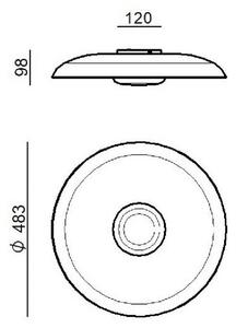 Linea Light Plafoniera a LED Basin_P, dimmerabile, Bianco / Opale, Soggiorno / Sala da pranzo, Alluminio, Moderno, Plafoniera LED