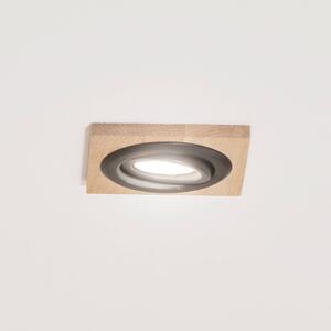 Plafoniera a incasso Tobby, 10 x cm, legno di quercia, GU10 Tobby Lamkur, dimmerabile, Legno chiaro, Soggiorno / Sala da pranzo, Legno, Scandinavo, Faretto da incasso