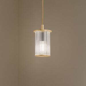 Lampada a sospensione da esterno Nora, oro/trasparente, IP44, vetro Nora Argon, dimmerabile, Ottone / Oro, Vetro