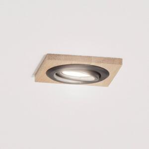 Lampada da incasso a soffitto Tobby, 10 x cm, set 3 in legno di quercia Tobby Lamkur, dimmerabile, Legno chiaro, Soggiorno / Sala da pranzo, Legno, Scandinavo, Faretto da incasso