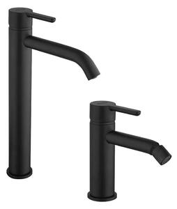 Miscelatori lavabo alto e bidet Jacuzzi | rubinetteria serie Sunset nero