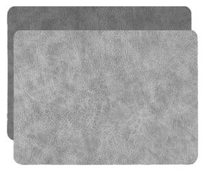 Suede Tovaglietta Tavola 44,5 X 33 Cm Set 6 Pz In PVC Grigio