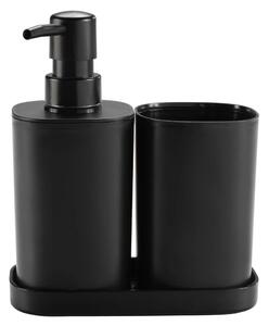Set di accessori da bagno in plastica nera Vita - douceur d'intérieur