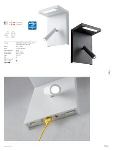 Redo 01-1500 - Luce Spot da parete a LED AGOS LED/6W/230V +LED/3,2W USB nero