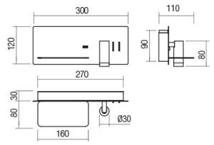 Redo 01-2985 - Luce Spot da parete a LED BROOK LED/8W/230V + LED/3W USB nero