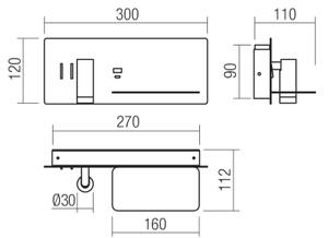 Redo 01-3316 - Luce Spot da parete a LED BROOK LED/8W/230V + LED/3W USB nero