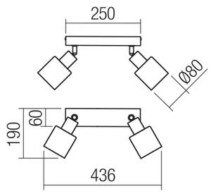 Redo 01-3985 - Faretto ROTIS 2xE14/15W/230V