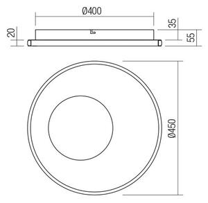 Redo 05-959-Plafoniera LED dimmerabile SINTESI LED/45W/230V 3000-6000K +RC