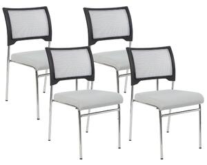 Set di 4 sedie Grigio Senza braccioli Gambe in ferro Sedie da conferenza impilabili Design scandinavo Beliani