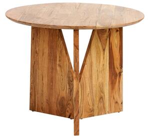 Tavolo da pranzo in legno chiaro 100 x 100 cm in legno di acacia di forma rotonda Design rustico tradizionale Sala da pranzo Beliani