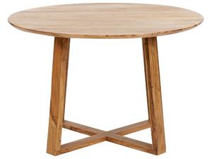 Tavolo da pranzo in legno chiaro 120 x 120 cm in legno di acacia di forma rotonda Design rustico tradizionale Sala da pranzo Beliani