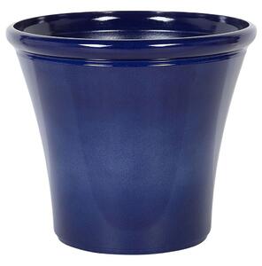 Vaso per piante fioriera in fibra blu navy solida argilla lucida resistente all'esterno 50 x 44 cm per tutte le stagioni Beliani