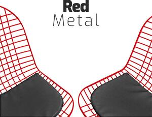 Copenaghen - Set Di 2 Sedie In Metallo-Rosso