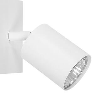 Set di 2 Lampade da Parete applique in metallo bianco Luce orientabile Glamour Design minimalista Illuminazione camera da letto Beliani