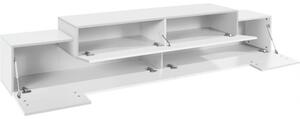 Mobile Porta TV 240 Cm Con 3 Ante A Ribalta Bianco Lucido Laccato Corona