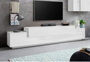 Mobile Porta TV 240 Cm Con 3 Ante A Ribalta Bianco Lucido Laccato Corona
