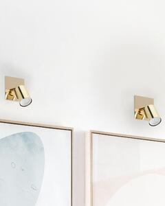 Set di 2 Lampade da Parete applique in metallo dorato Luce orientabile Glamour Design minimalista Illuminazione per camera da letto Beliani