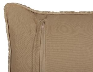 Cuscino decorativo in iuta beige 45 x 45 cm, rimovibile con cerniera e bordi intrecciati Accessori decorativi boho Beliani
