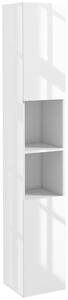 Kleankin Armadio da bagno salvaspazio con ante e ripiani regolabili, 30x30x81,5 cm, bianco | Aosom Italy