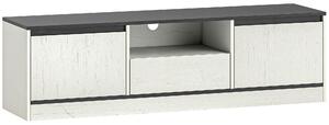 HOMCOM Mobile TV con 2 armadi, ripiano e cassetto, 140x35x40 cm, nero e bianco | Aosom Italy