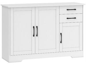 HOMCOM Credenza con 2 cassetti, 3 ante e ripiano regolabile, bianco | Aosom Italy